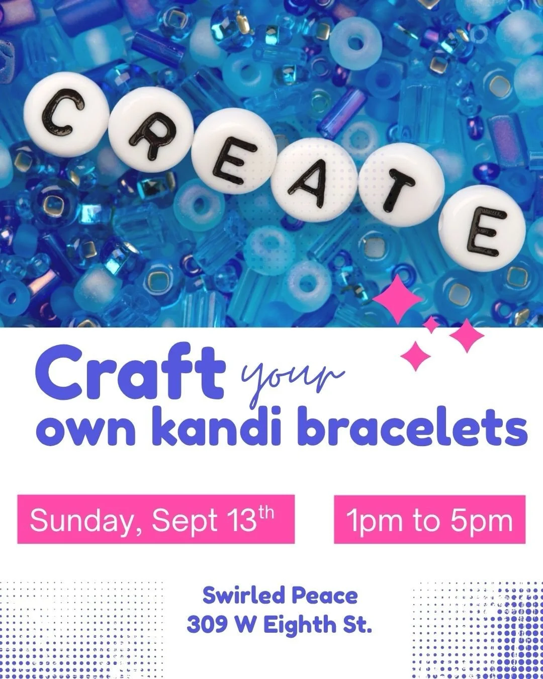 Craft Your Own Kandi Bracelets 💖📿

Join us for a fun Sunday Funday afternoon of crafting, connecting &amp; creating your own Kandi bracelet! ✨

We&rsquo;ll have all the bracelet-making supplies you need to be creative, plus plenty of yummy soft ser
