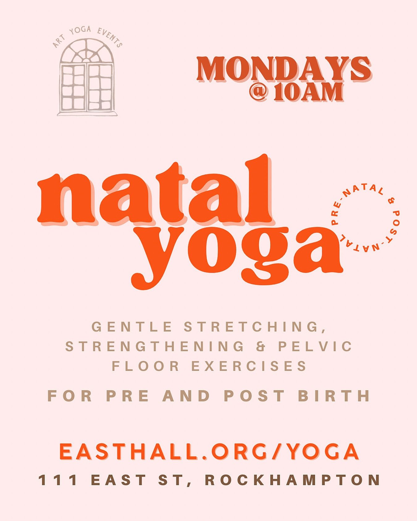 Natal yoga is on 19th May then every Monday at 10am. Tell everyone!
Book at easthall.org/yoga or just send me a message.
#rockhampton #natal #yoga
