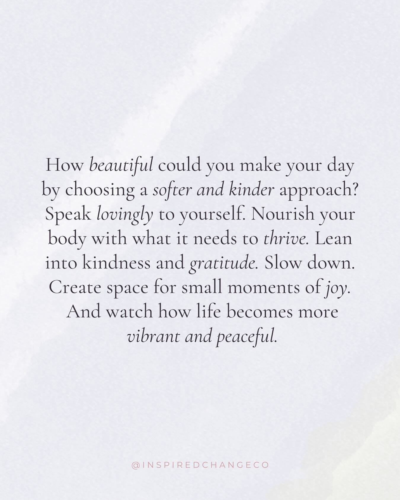So often we are conditioned to focus on performance, results, productivity, accomplishing things on our to-do lists, strictly following a plan or a routine and just going going going&hellip; But what if we choose a softer and kinder approach to ourse