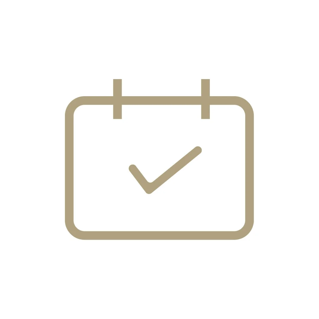 Ícone de calendário com uma marca de verificação
