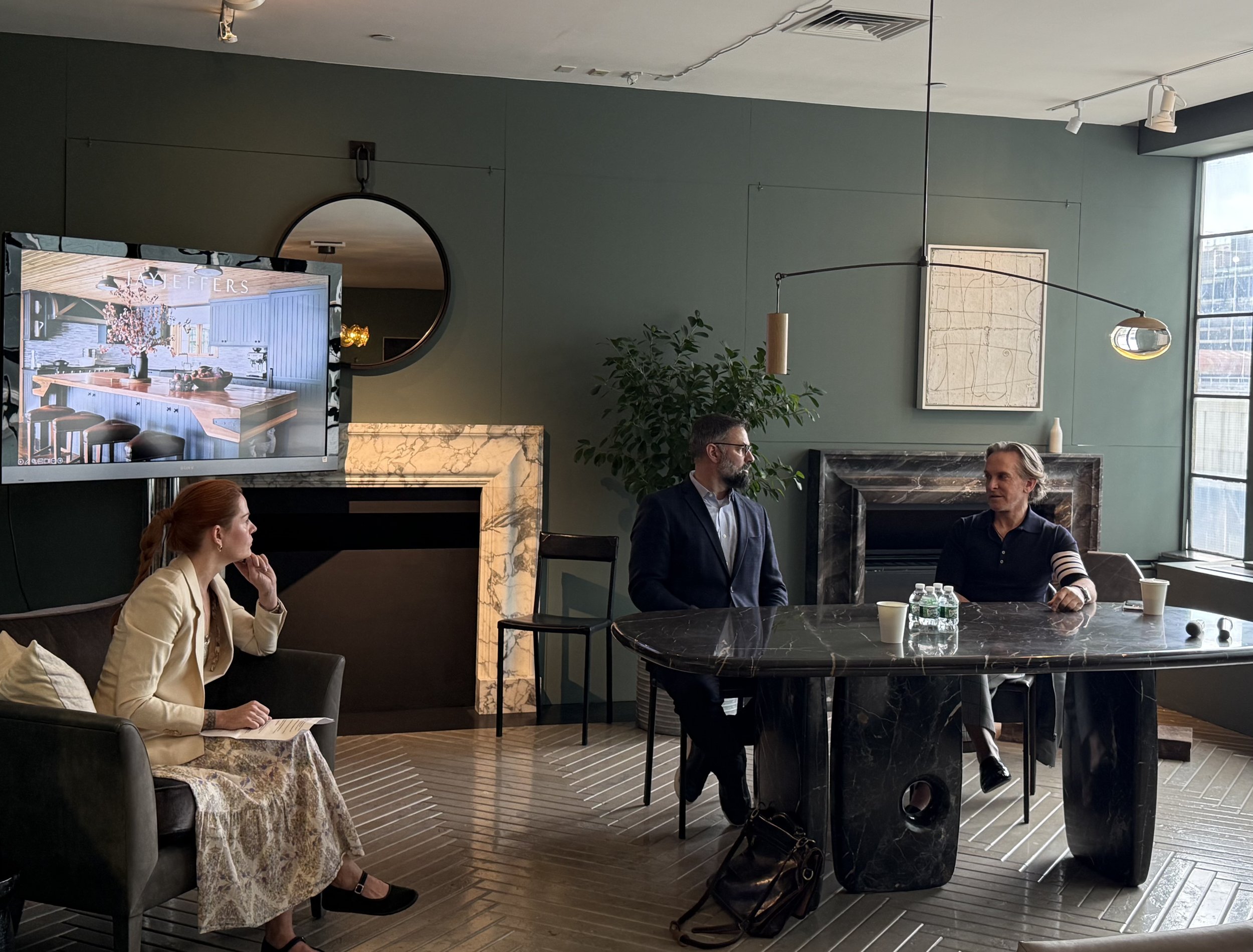 D&D NYC SPRING MARKET PANEL WITH JAY JEFFERS & JOE MERINGOLO. MODERATED BY AVENUE MAGAZINE'S JANET MERCEL
