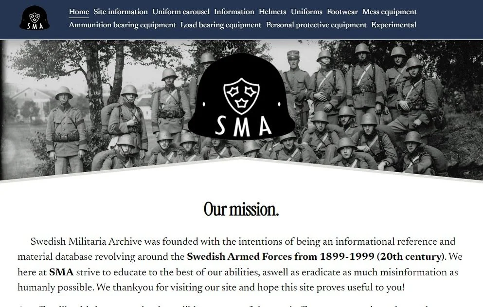 Update log on the making of Swedish militaria archive website - October 2024 

+added new color theme 
+added new site wide font 
+new footwear category 
+ammunition bearing category and load bearing equipment category are now split up
+personal prot