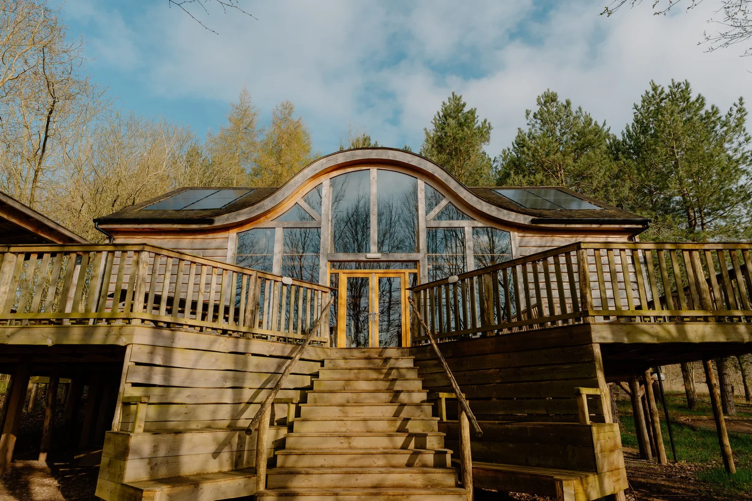 Journeyman treehouse perched in the woodland canopy
