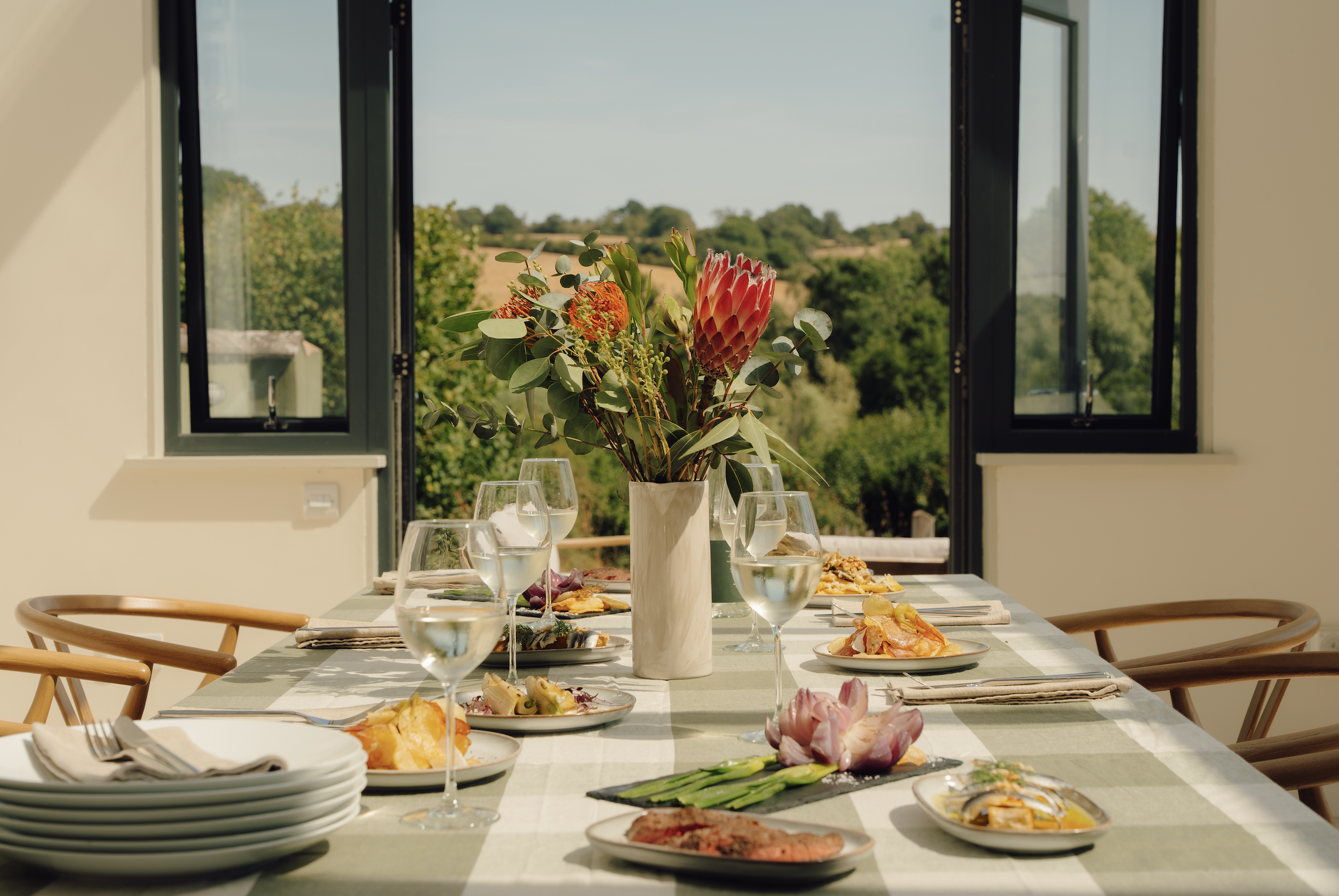 Private chef set up in the Oast House dining room