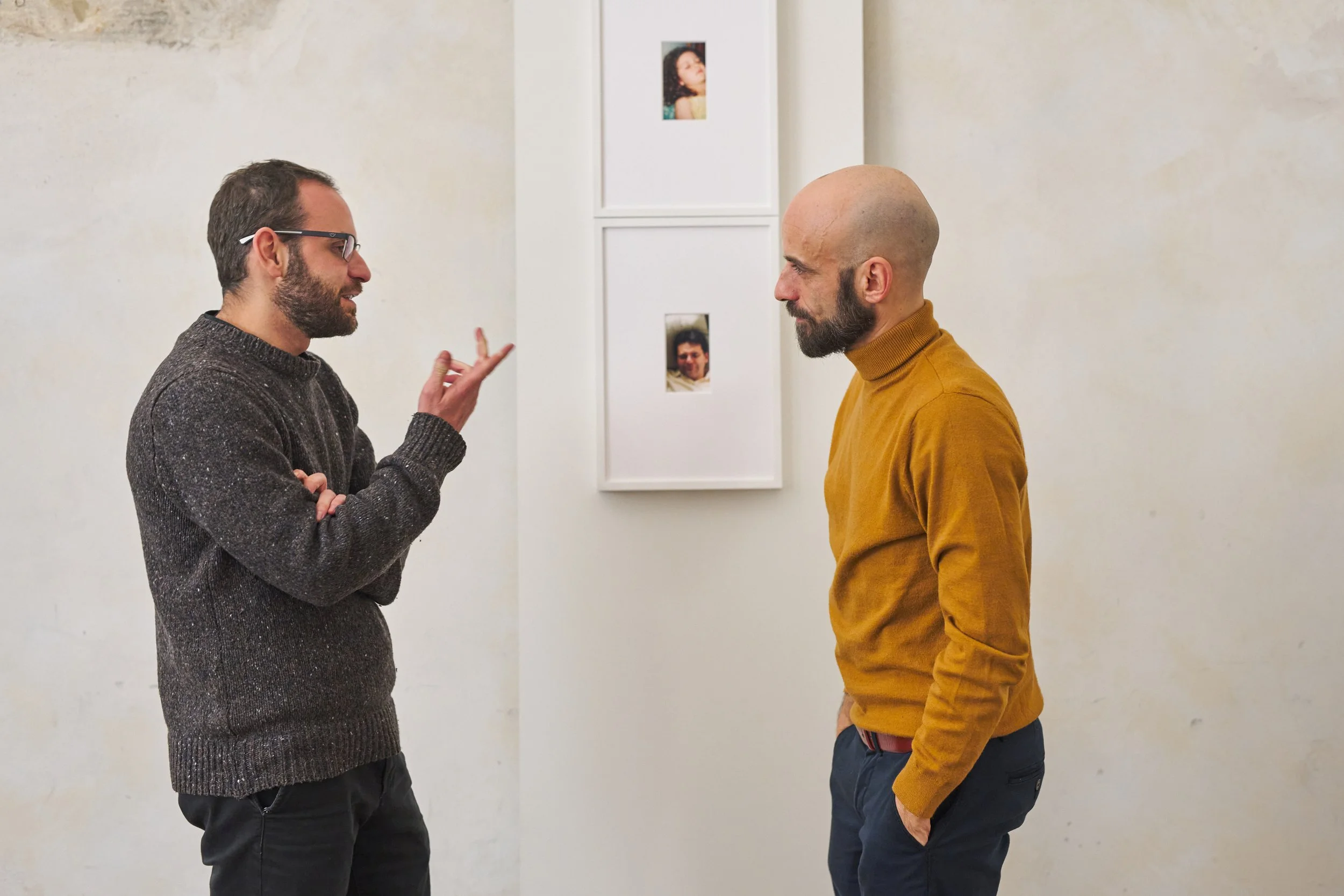 Paolo Bufalini at the opening of his exhibition Argo in Bologna
