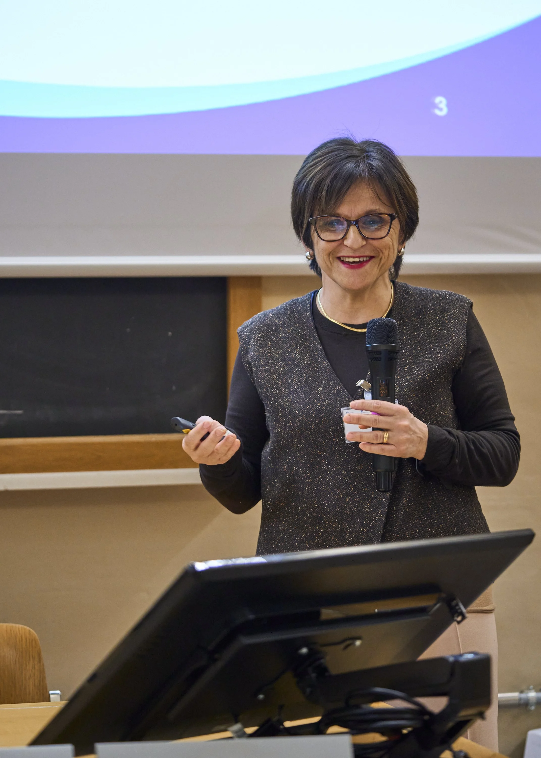 Speaker presenting at the University of Bologna workshop on sustainable coastal management