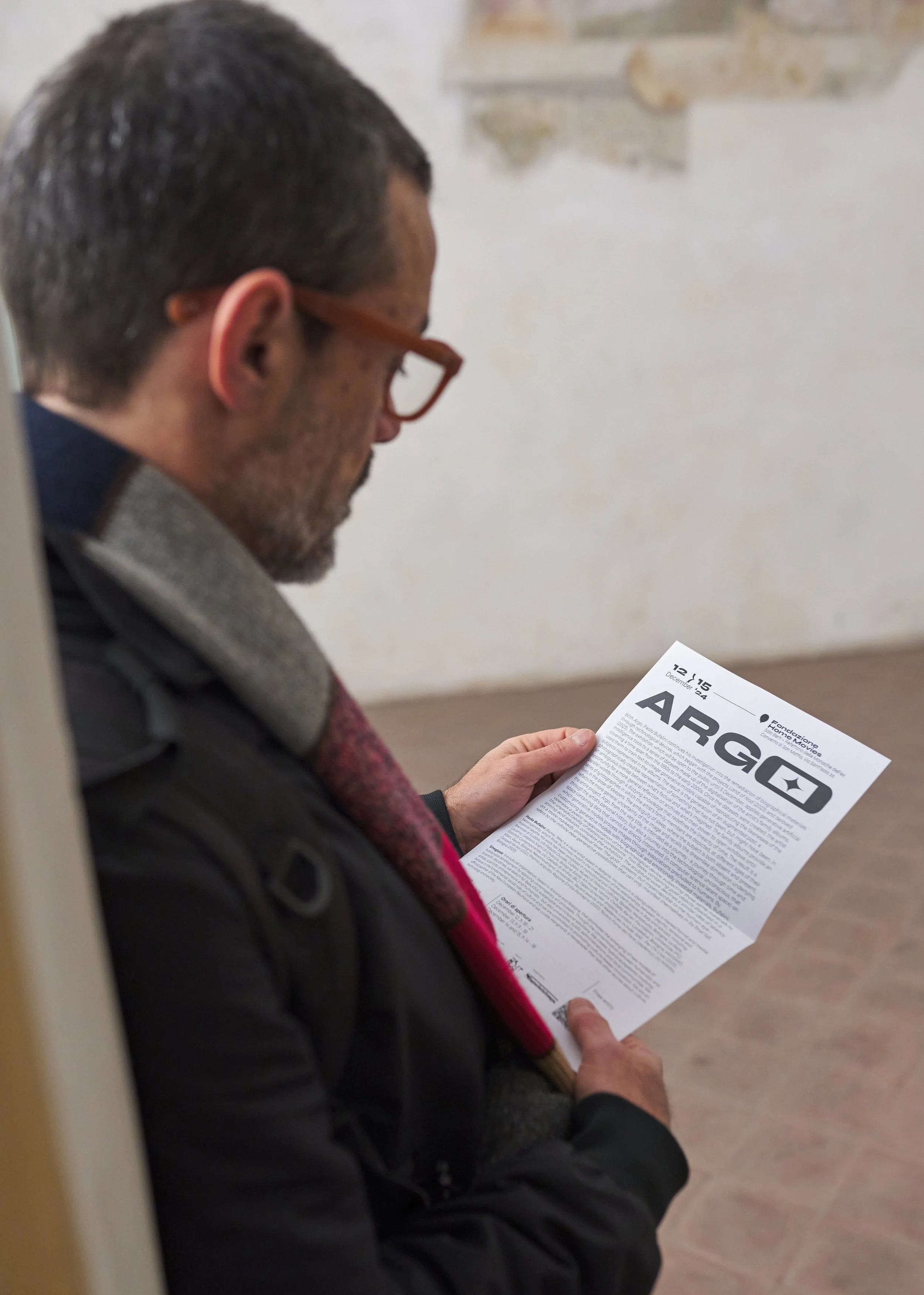 Visitors at the opening of Paolo Bufalini’s Argo, curated by Sineglossa
