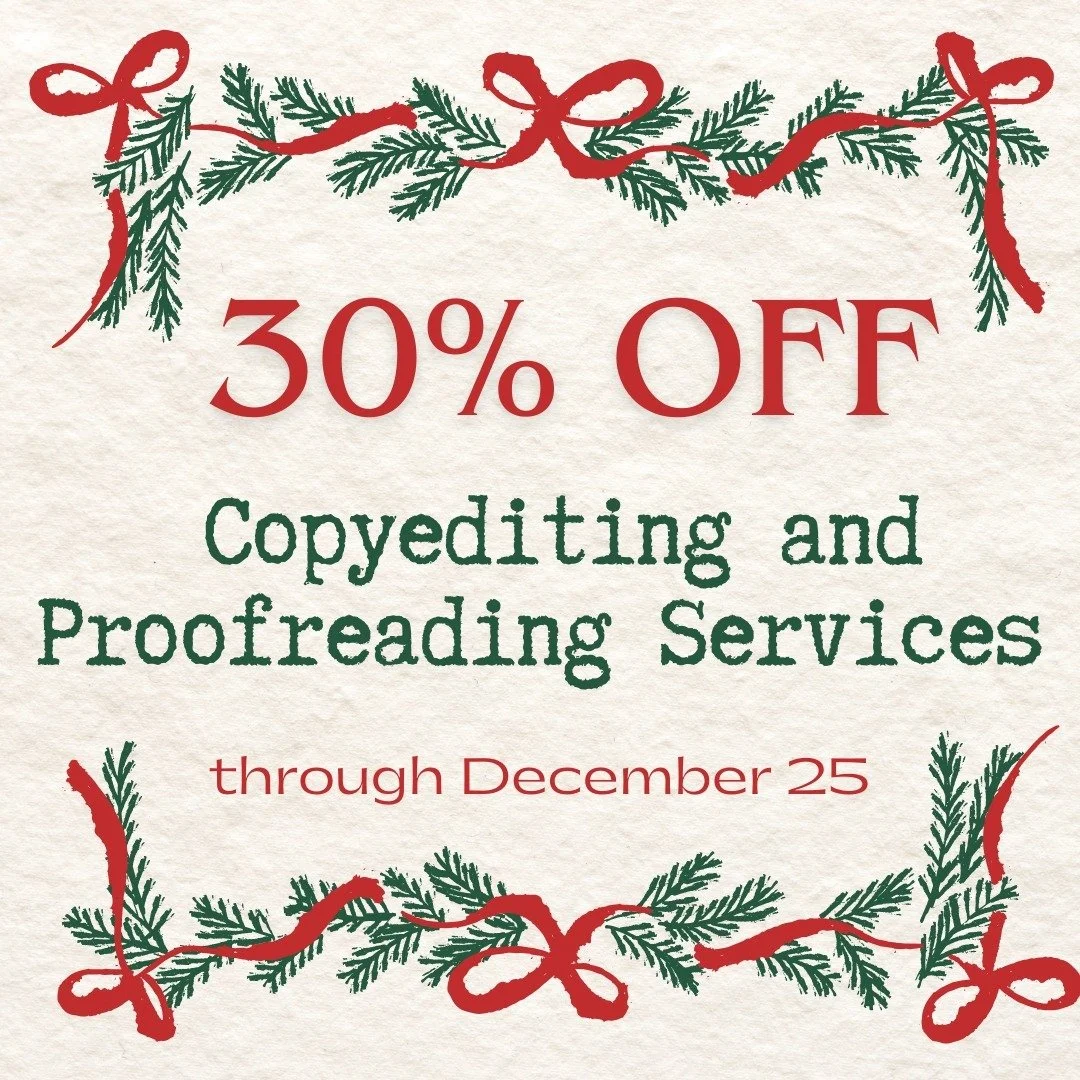 If you book copyediting or proofreading services between now and Christmas Day, you'll receive 30 percent off! I also offer free sample edits. Merry Christmas! 🎄

#copyedit #copyediting #copyeditor #proofread #proofreading #proofreader #fictionedito