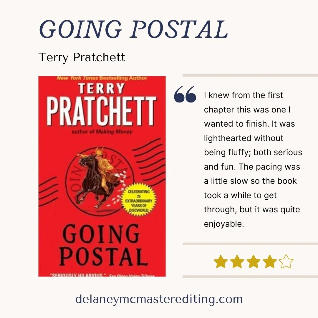Book review Thursday! 📚

#copyedit #copyediting #copyeditor #proofread #proofreading #proofreader #fictioneditor #editing #editor #delaneymcmasterediting #workingwithwords #prose #writing #writer #fictionwriter #fictionwriting #fictionnovels #terryp