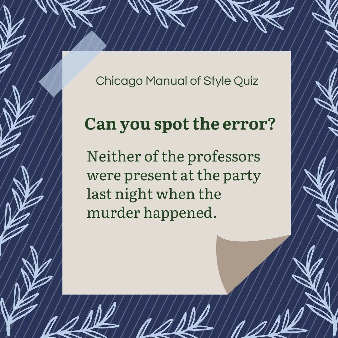 Chicago Manual of Style quiz #4.
As the subject of the verb, the indefinite pronoun &quot;neither&quot; is singular.

CMOS 18, 5.71:

&quot;An indefinite pronoun is one that generally or indefinitely represents an object, usually one that has already