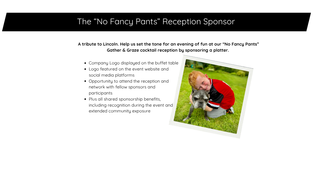 The No Fancy Pants Reception Sponsor