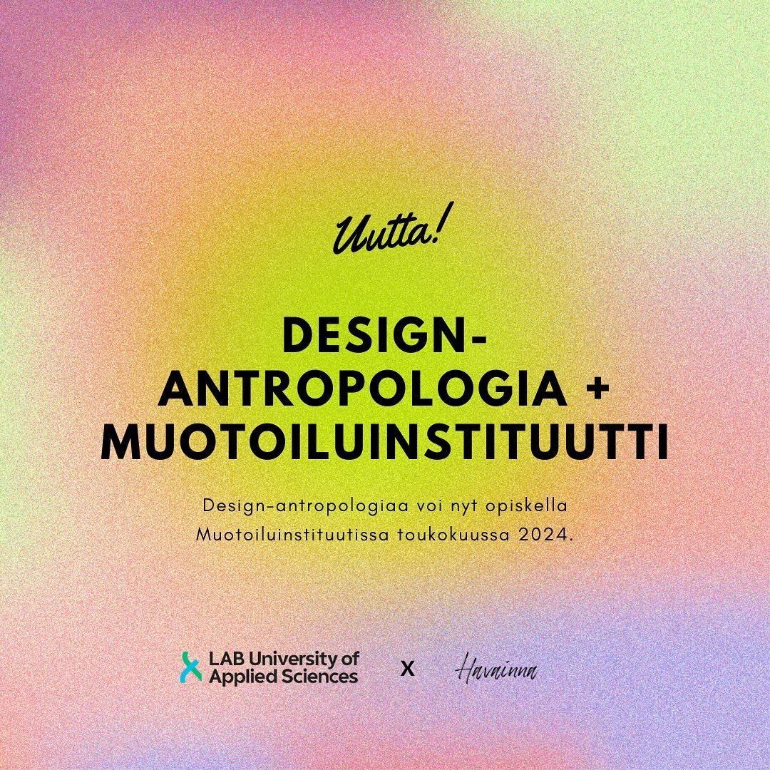 Nyt saan vihdoin julkaista t&auml;m&auml;n! Muotoiluinstituutti ❤️ Design-antropologia.

@muotoiluinstituuttin t&auml;ydennyskoulutusvalikoimasta l&ouml;ytyy nyt design-antropologian kurssi. Pilottikurssin palautteiden perusteella t&auml;h&auml;n kok