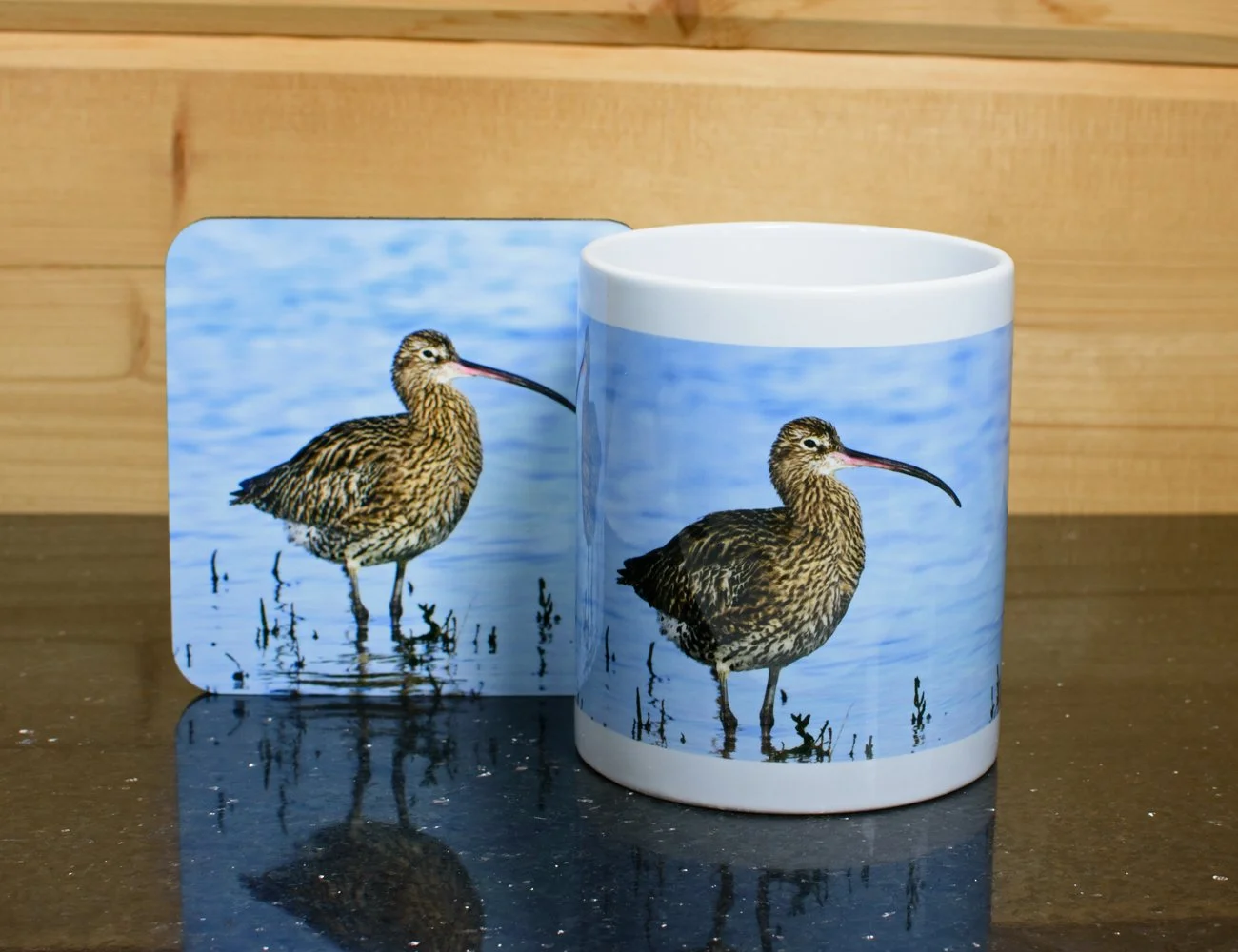 The BIG Tea mug & coaster - Curlew