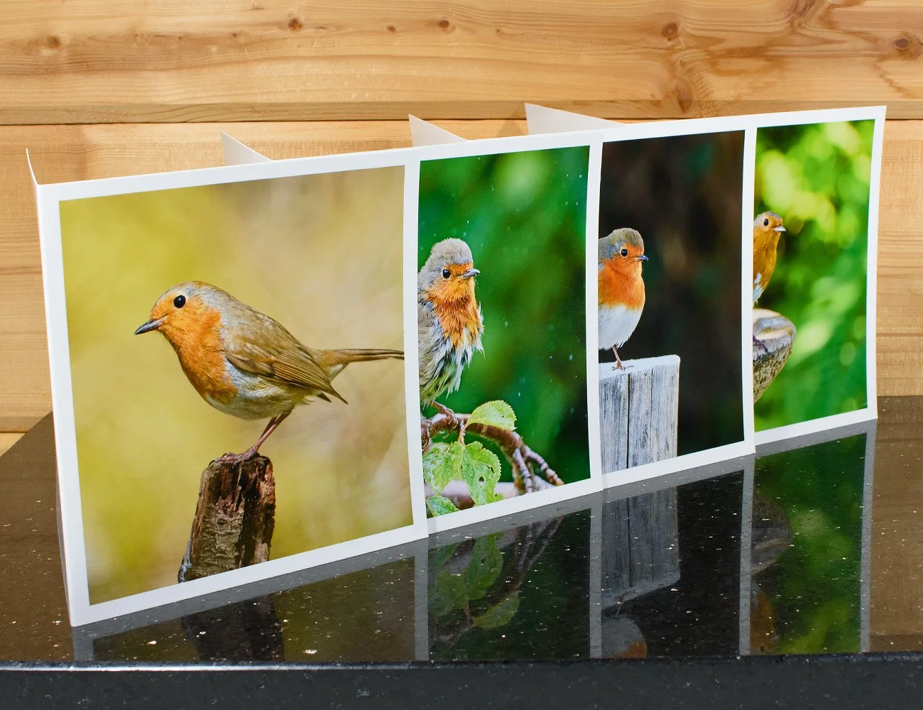 Set of 4 robin cards