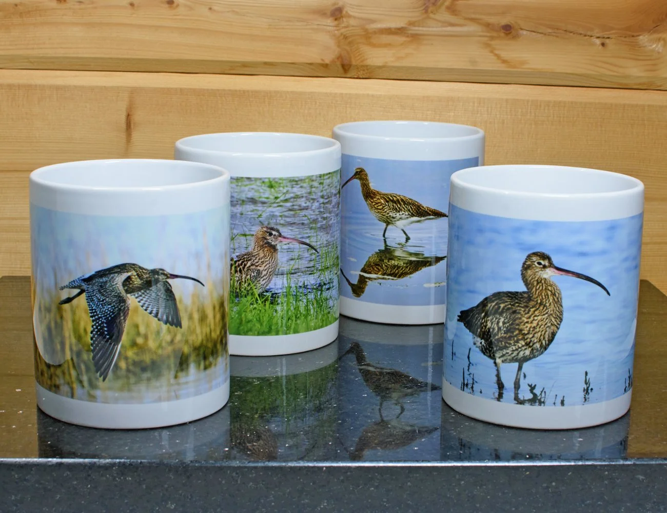 4 The BIG Tea mugs - Curlew