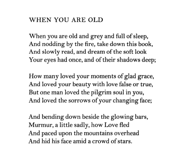 Poem Analysis: “When You Are Old” by W.B. Yeats