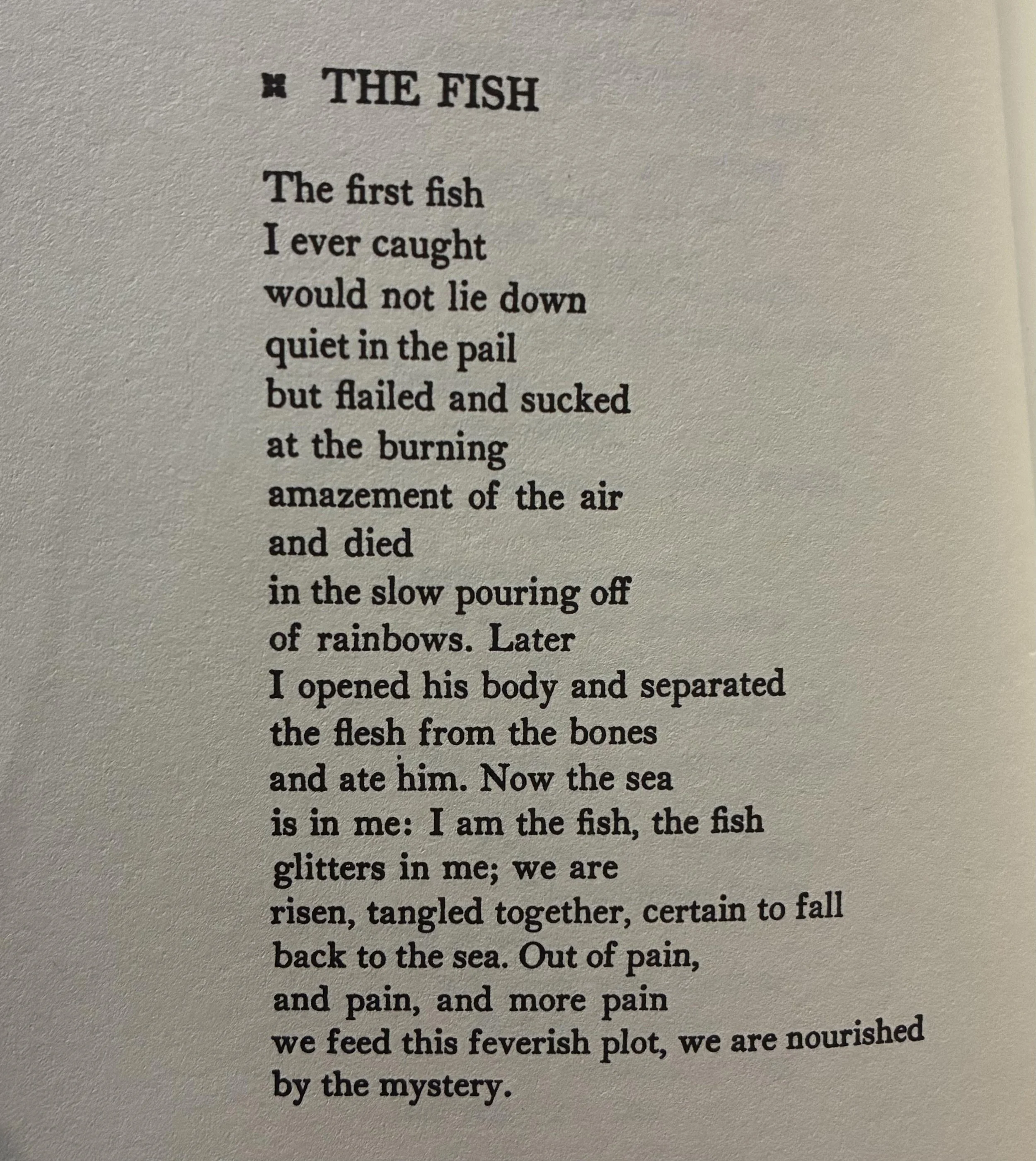 Living and Dying in Oliver’s Waters: An analysis of Mary Oliver’s 'The Fish'