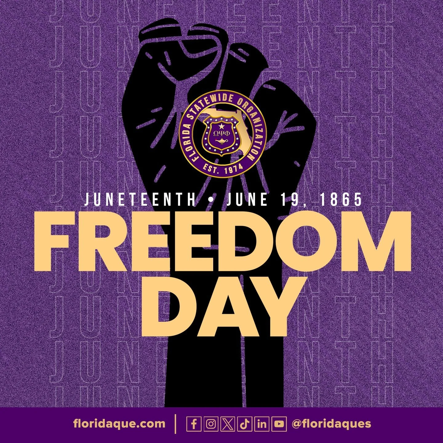 The Florida Ques join communities across the nation in commemorating Juneteenth—a powerful reminder of the resilience, hope, and unyielding pursuit of freedom by our ancestors. We recognize the significance of this day, not just in history, but