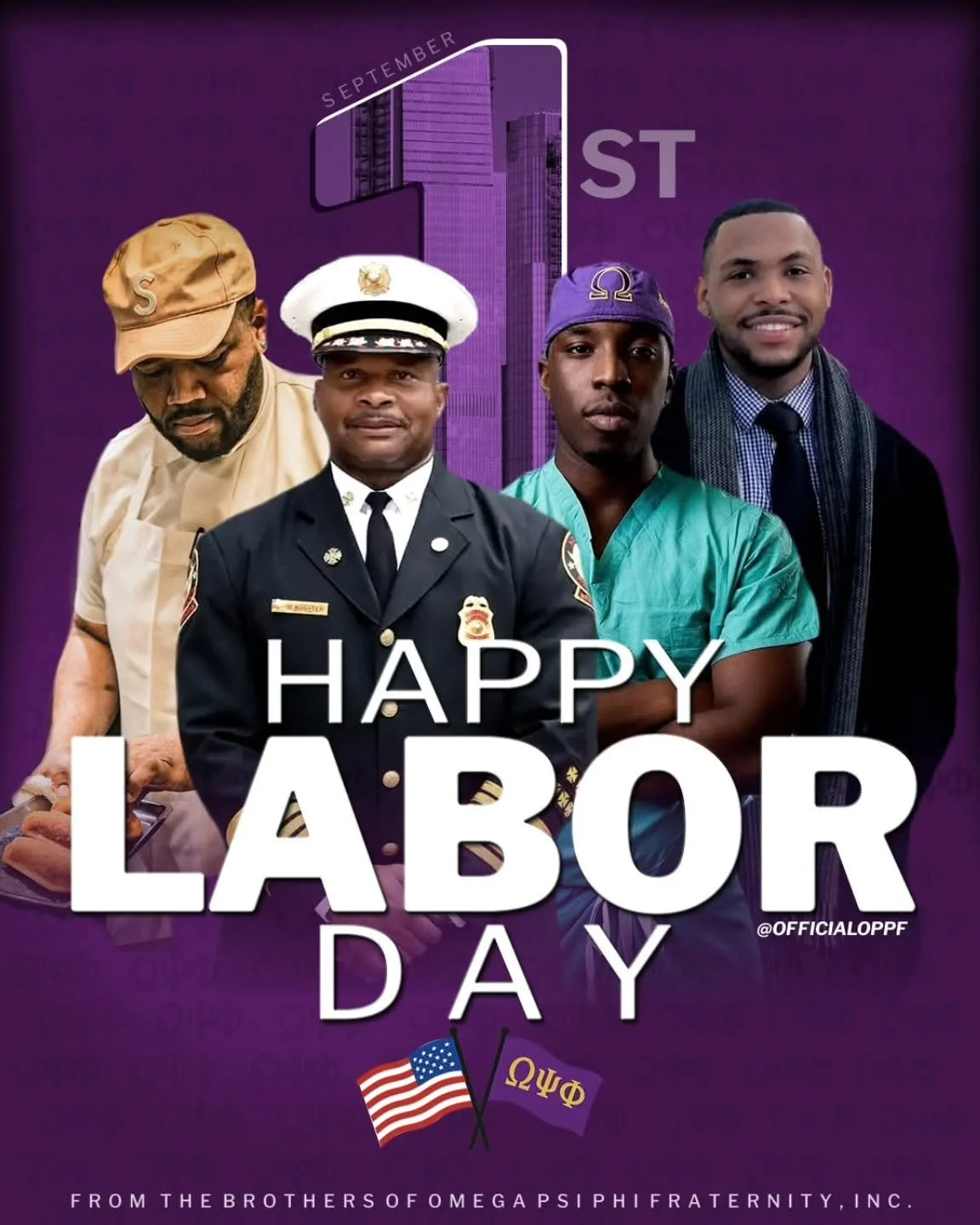 Repost: @officialoppf On this Labor Day, Omega Psi Phi Fraternity, Inc. honors the dedication and perseverance of workers whose hands and hearts continue to move our communities forward. We celebrate the spirit of labor, the unity of service, and the