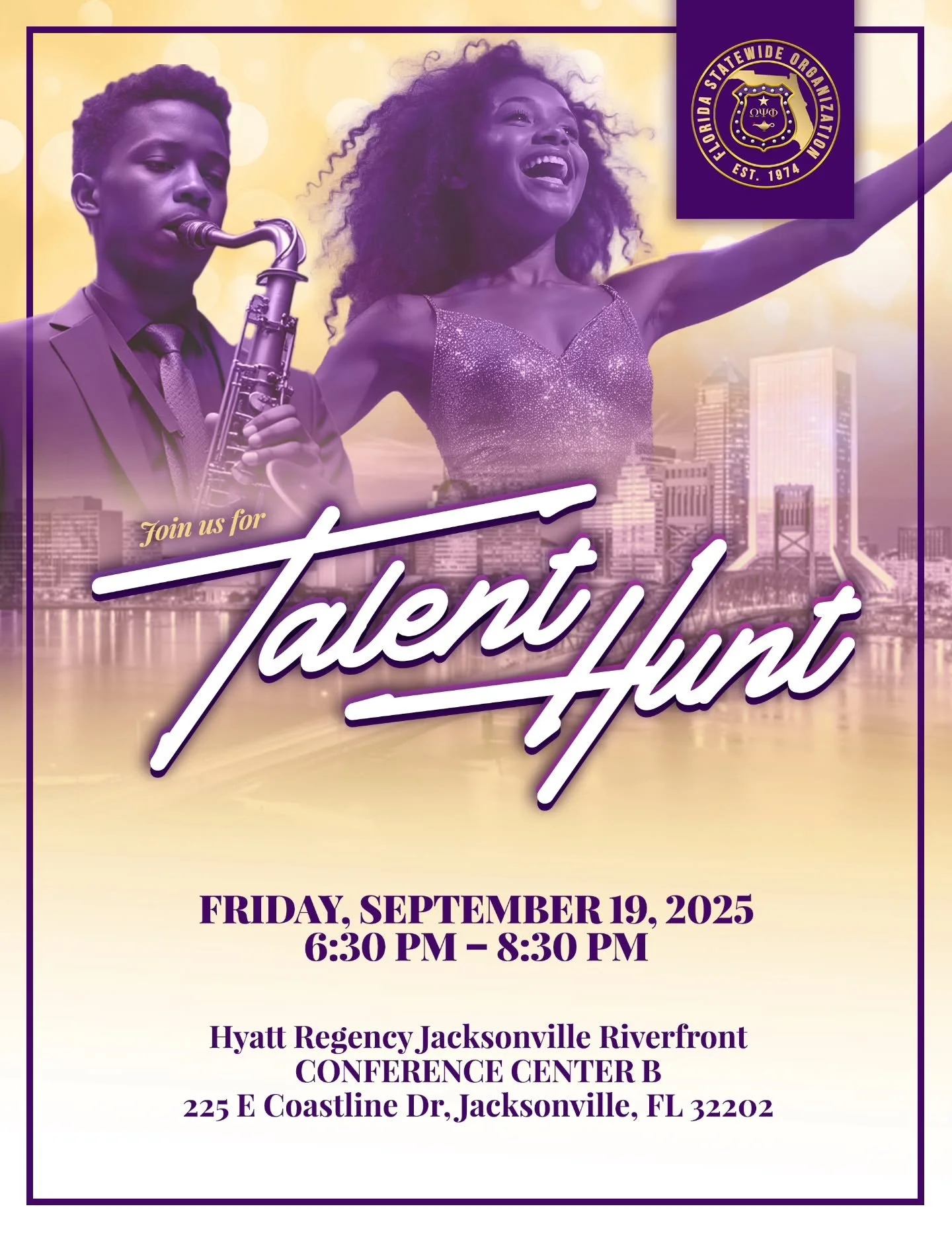 🌟 Talent Hunt is an evening of talent & inspiration! Join us at the 51st Florida Statewide Workshop Talent Hunt as we showcase some of the brightest young performers in music, dance, and the arts.
📅 Friday, September 19, 2025
🕡 6:30 PM &ndash