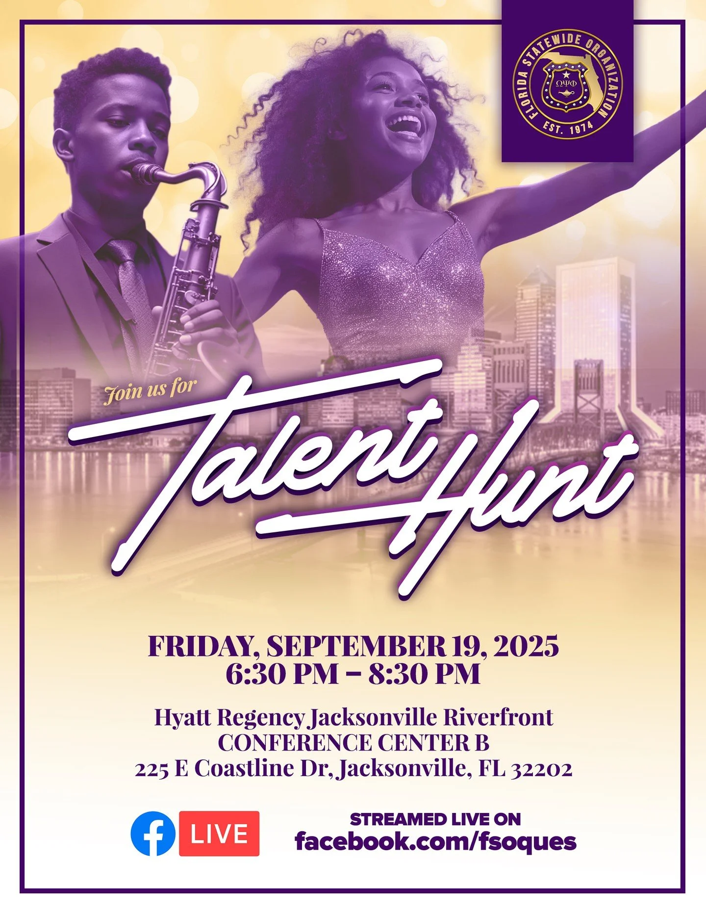 The Stage is set for FSO's Talent Hunt 2025! Celebrate excellence &amp; witness the future with us tonight as we showcase some of the brightest young performers in music, dance, and the arts from across Florida.

📅 Friday, September 19, 2025 | 6:30 