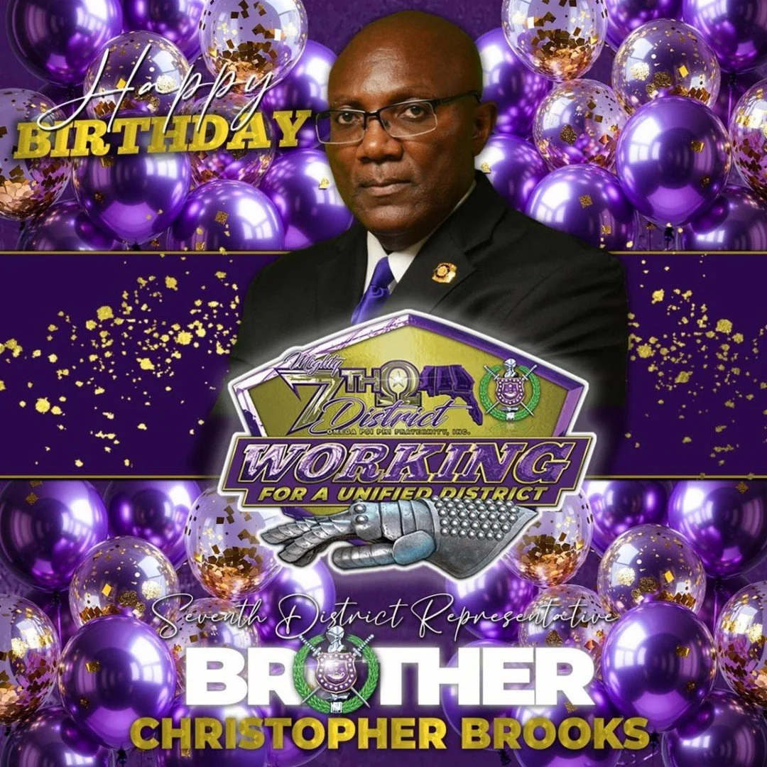 Wishing a Happy Birthday to 7th District Representative Brother Christopher Brooks. #FIETTS #Mighty7thD #OmegaPsiPhi
