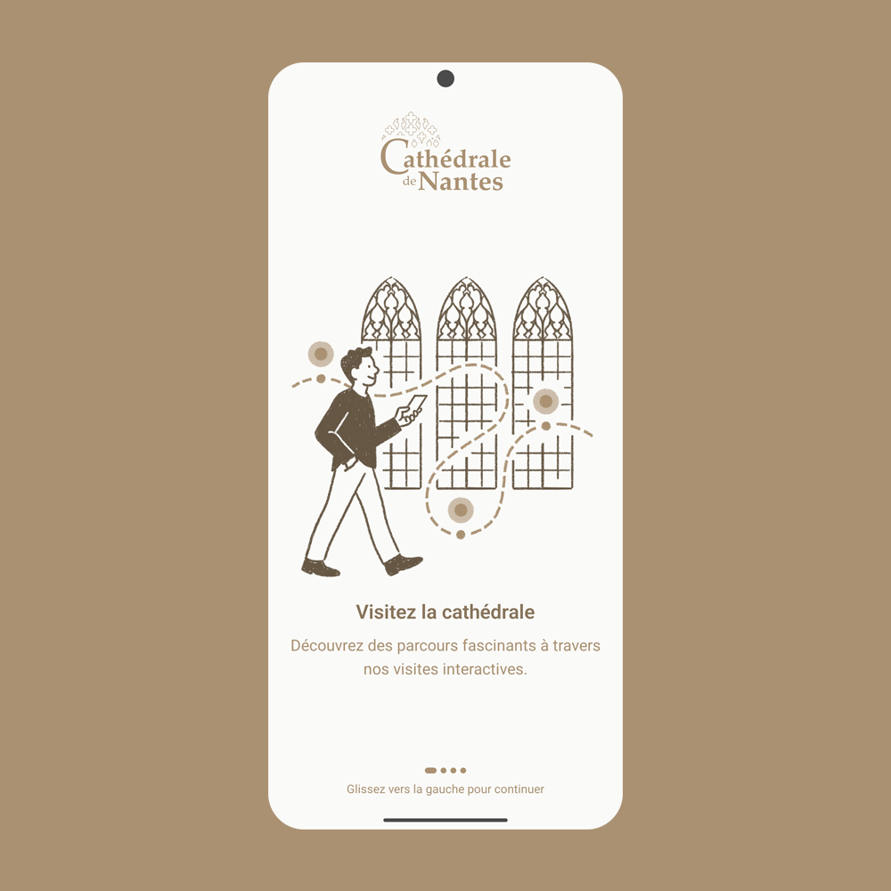 Cathédrale de Nantes - Guided Tour App 
 Onboarding & tutorial illustrations 