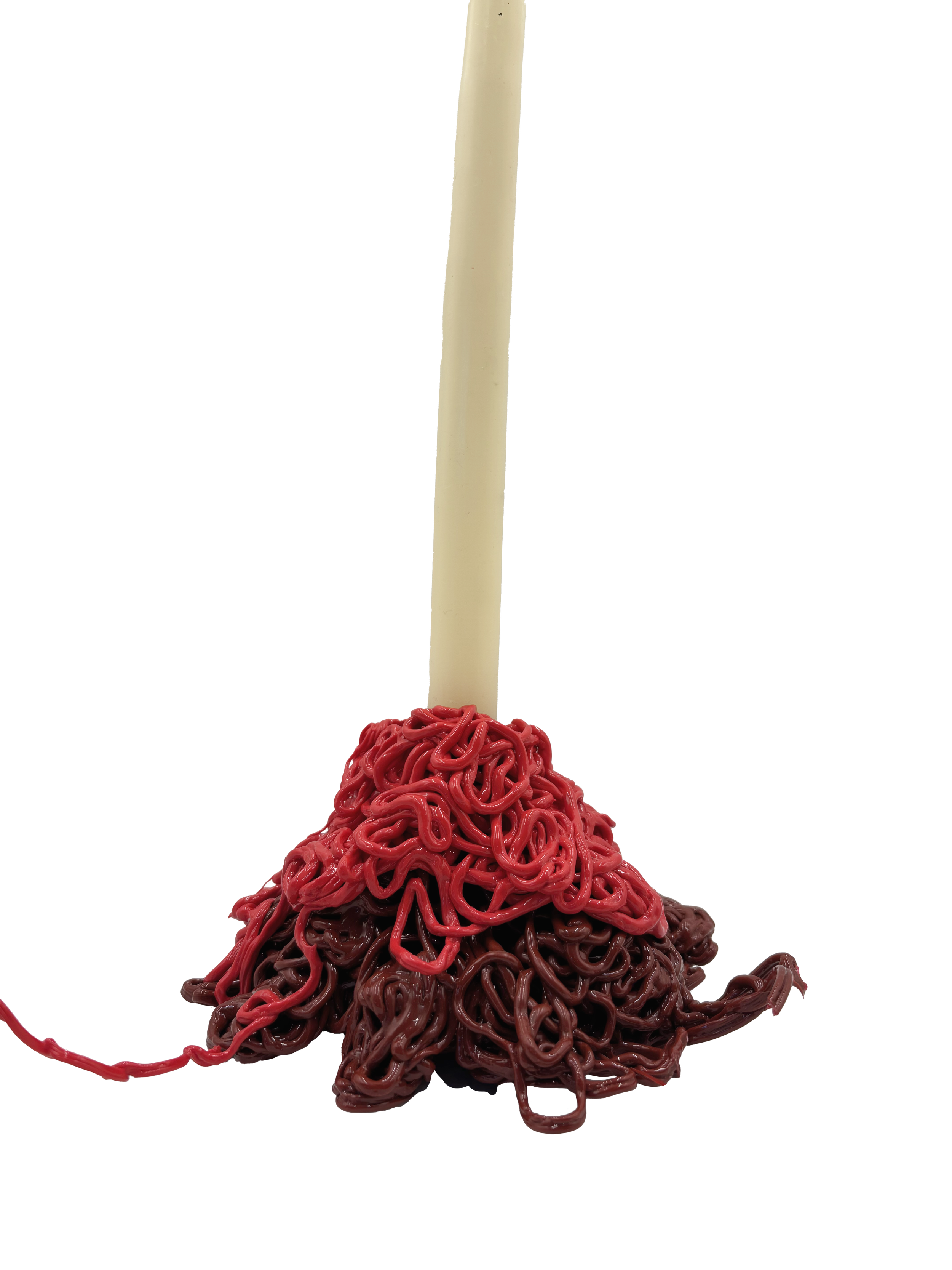 one-off bicolor candleholder handmade in recycled plastic