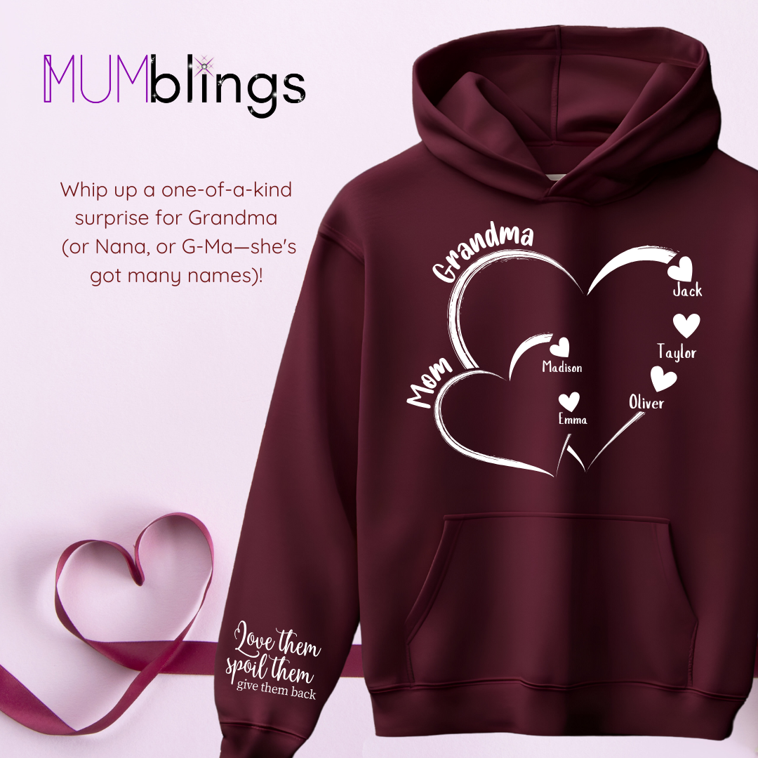 Grandma's Heart & Hugs Hoodie