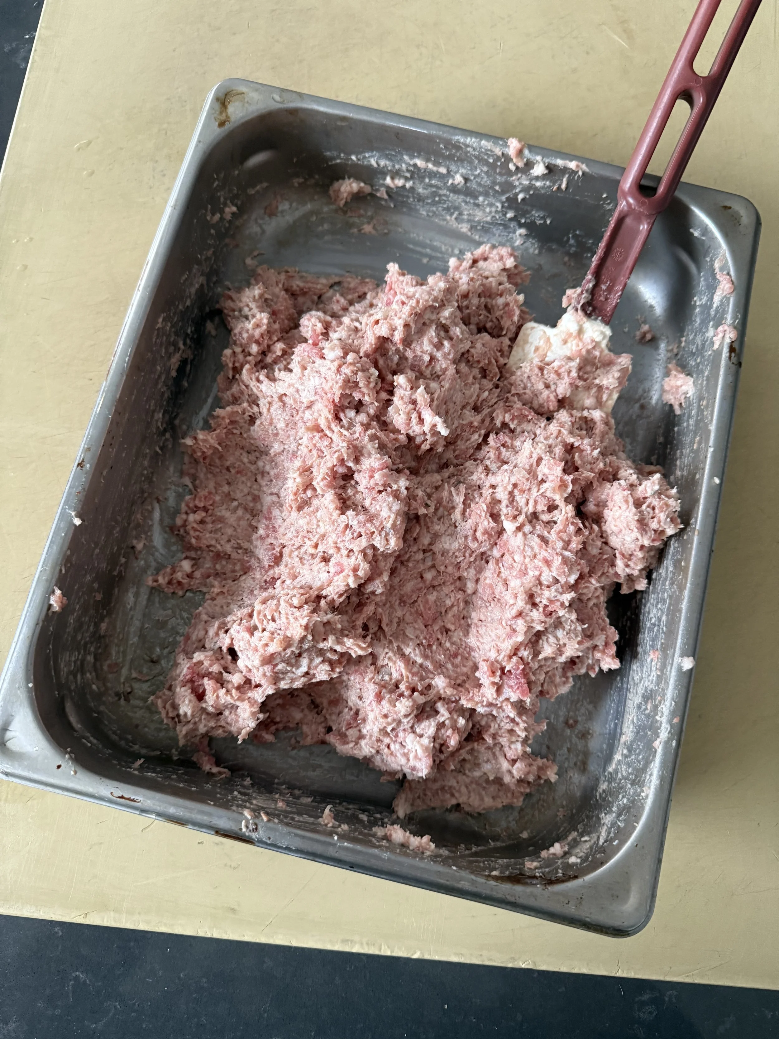 the final emulsified meat mix