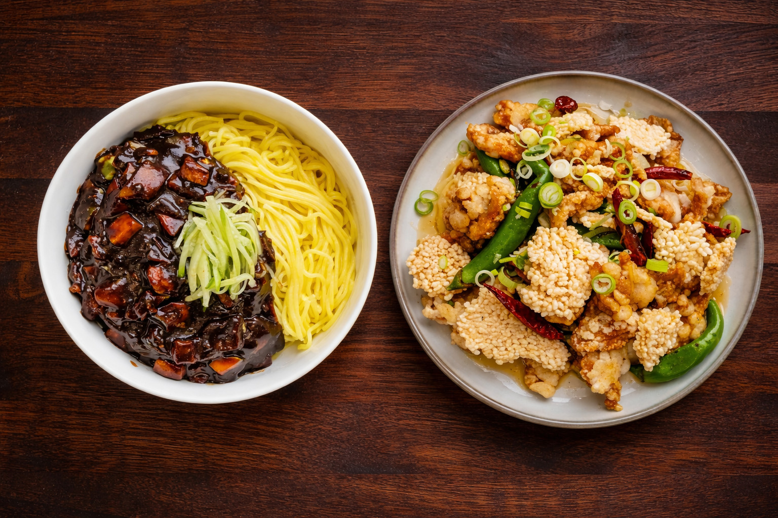 Korean Chinese Food (Tangsuyuk + Jajangmyeon)
