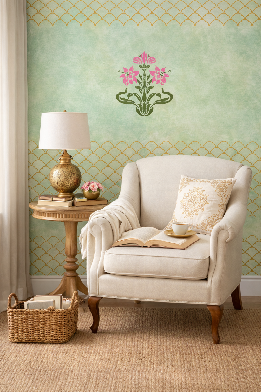 Showcasing the wallpaper - Hand drawn pattern