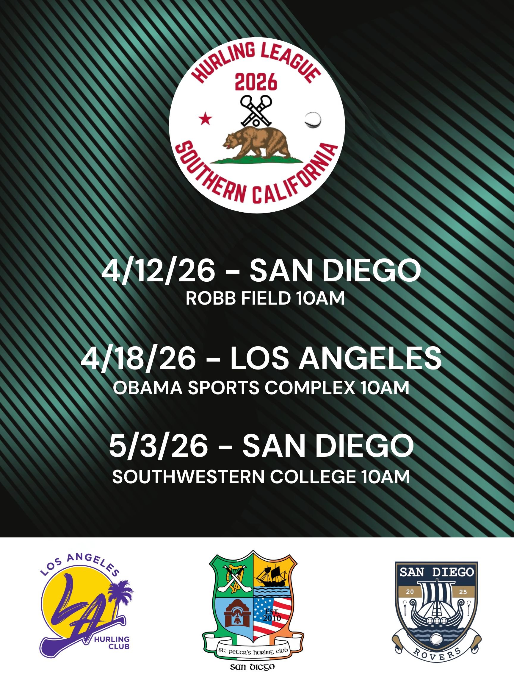 Southern California Hurling League - Home v St Peter’s &amp; San Diego Rovers 
