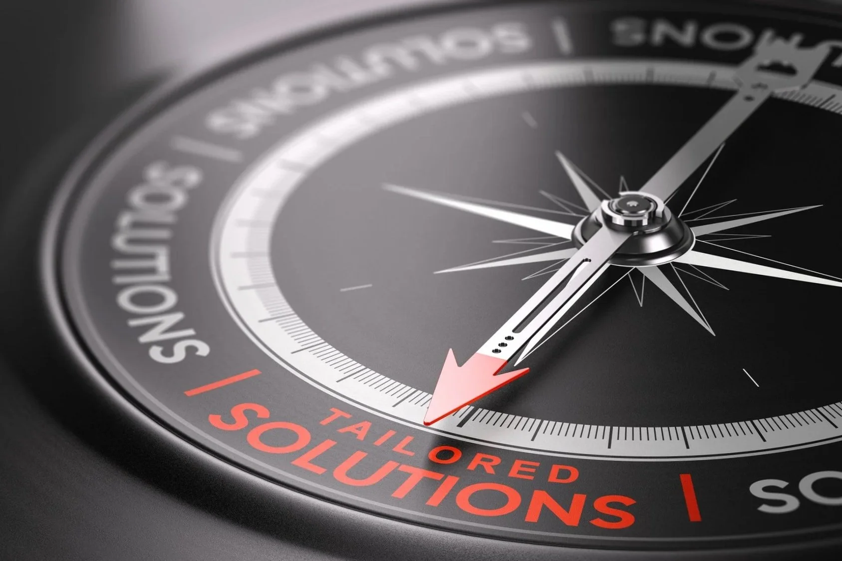 compass graphic pointing to tailored solutions