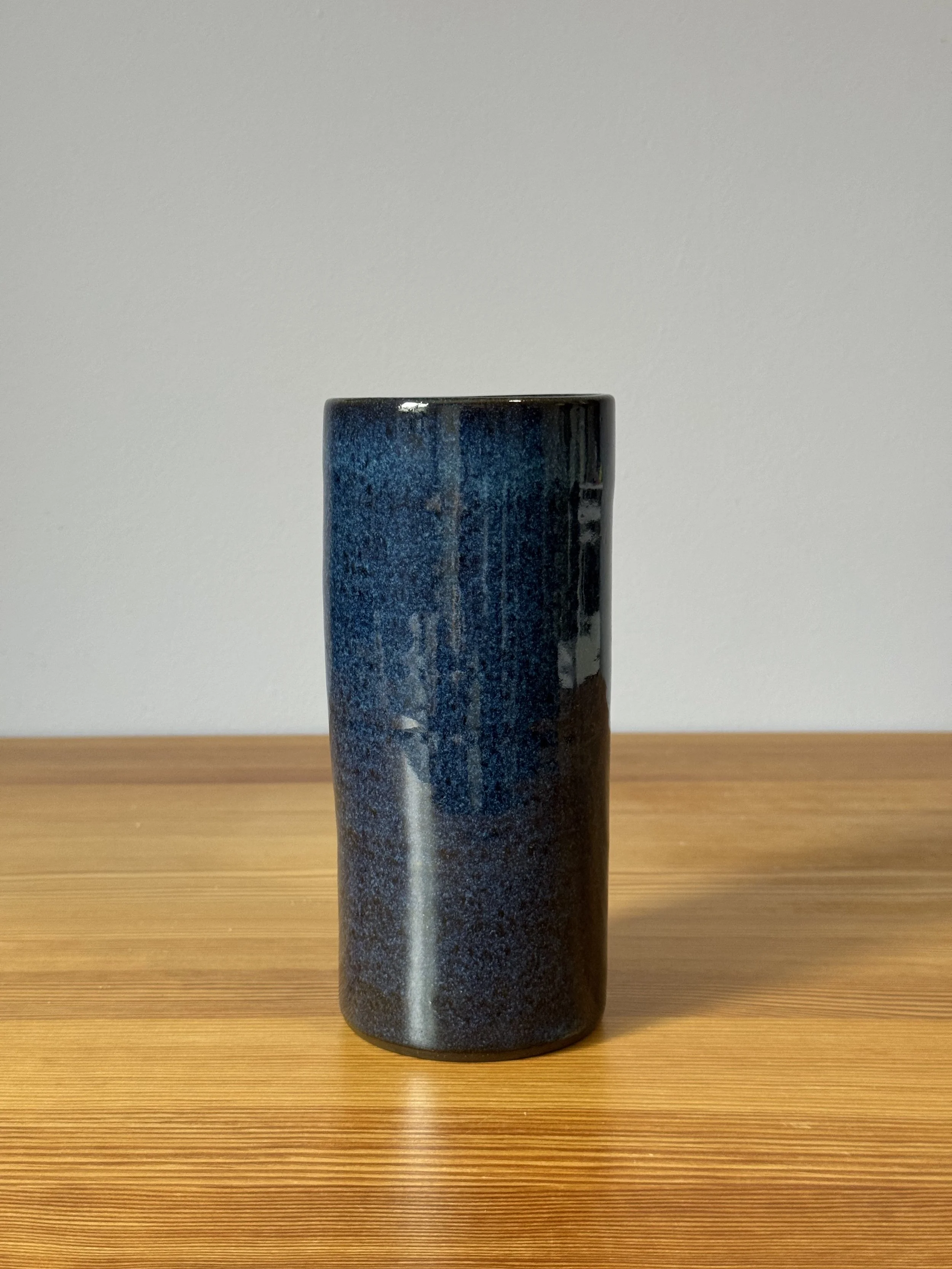 Dark Blue Vase - wheel thrown cylinder vase.jpeg