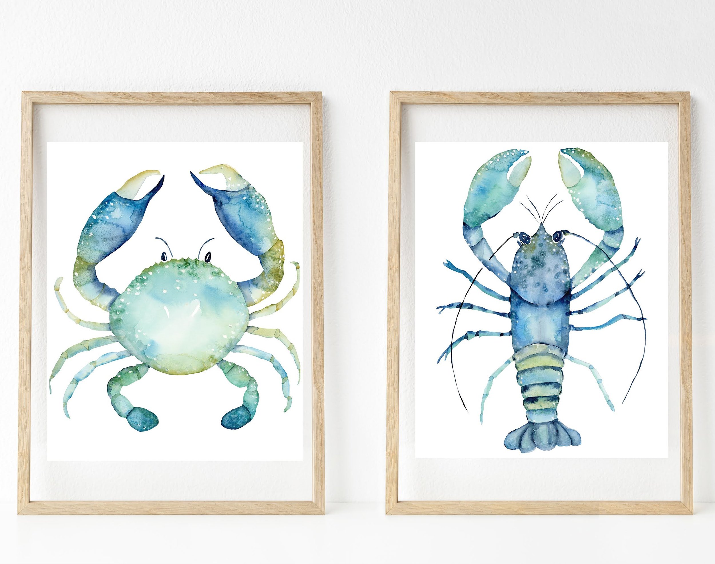 Blue crab watercolour print