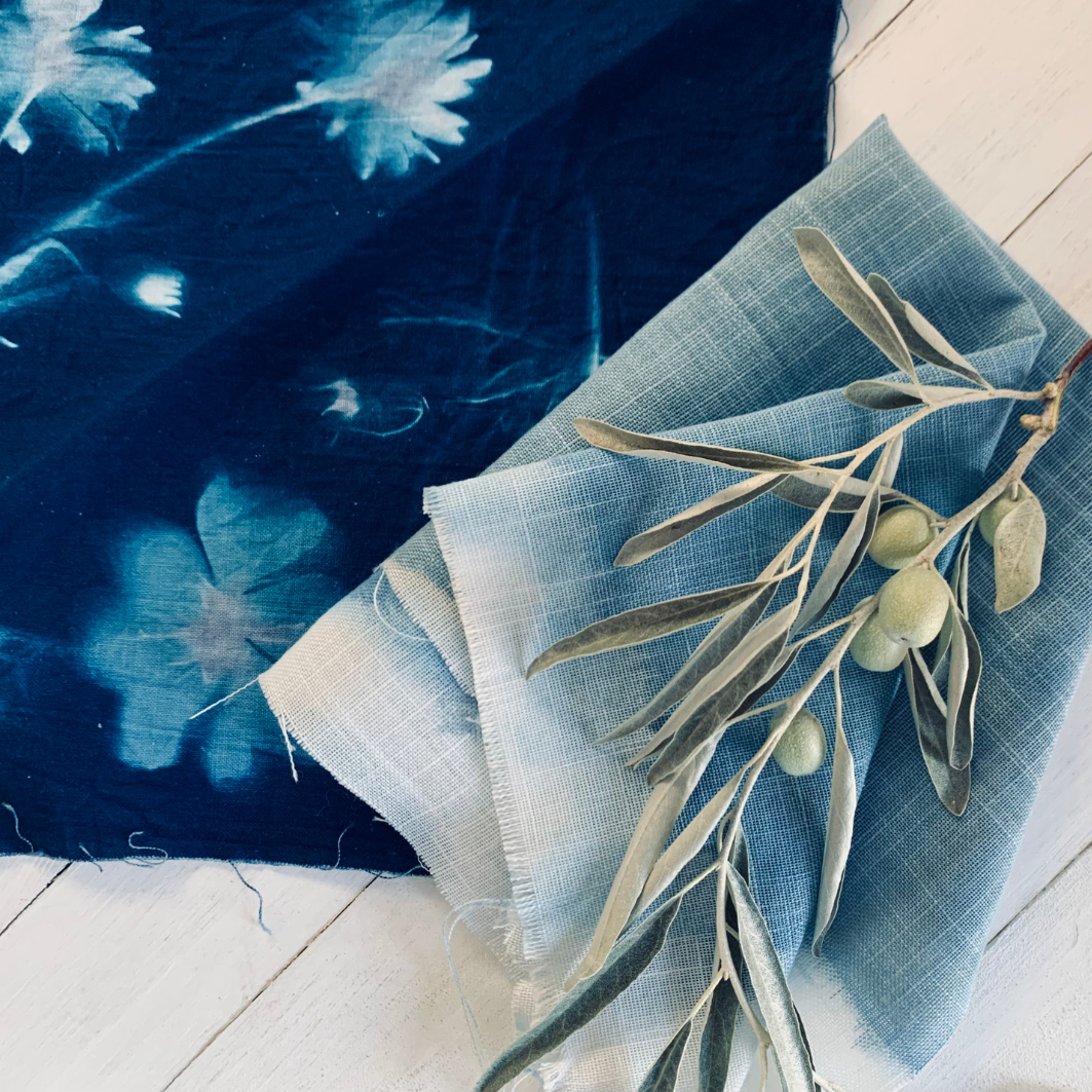 Beach crafts cyanotype indigo blue