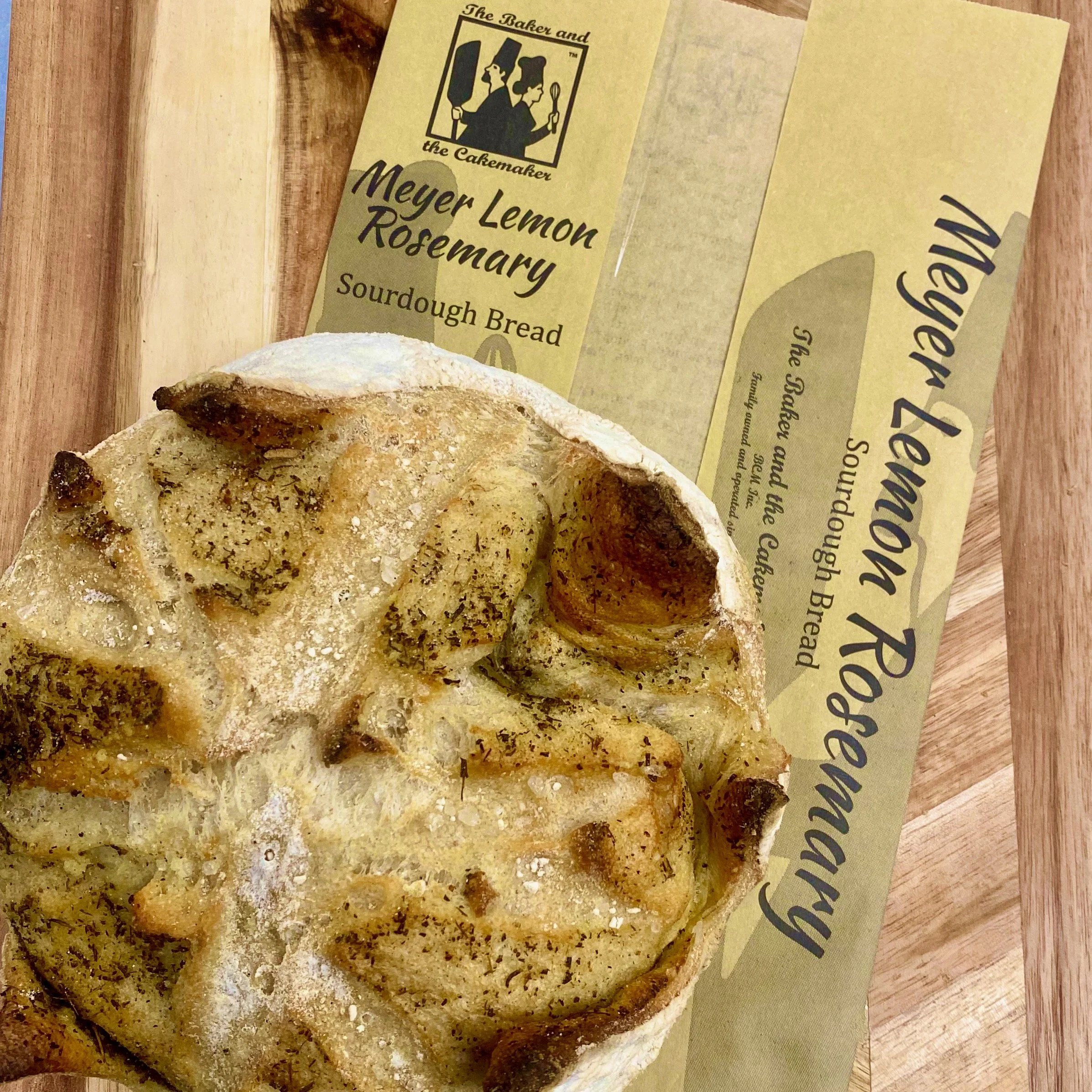 Meyer Lemon Rosemary sourdough loaf from The Baker & The Cakemaker