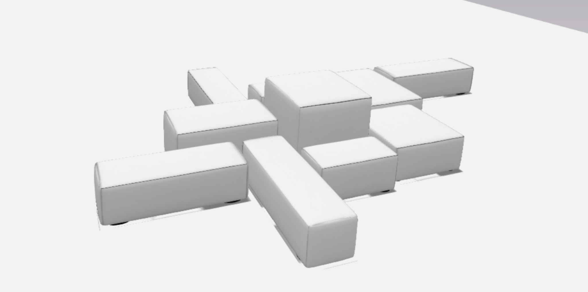 White modular lounge furniture rental for corporate events in NYC