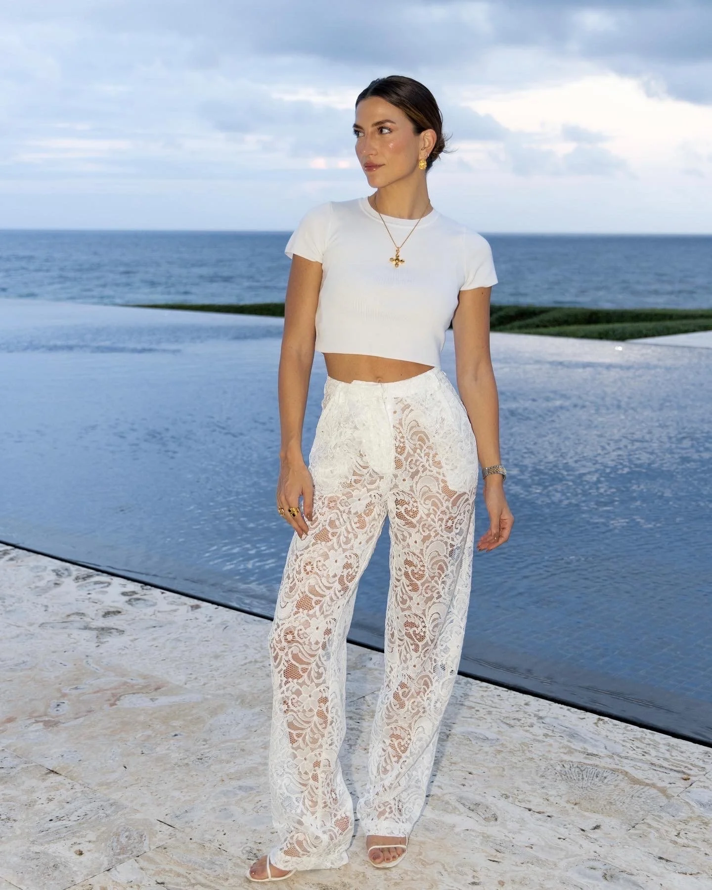 White Lace Pants