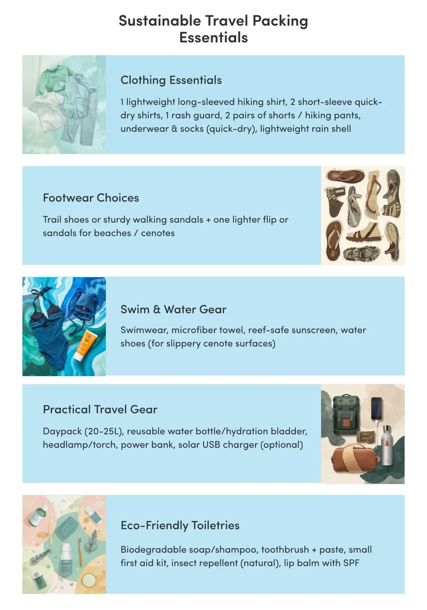 Sustainable Travel Packing Essentials.