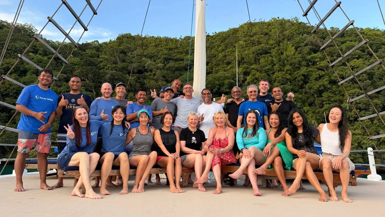 The Pixel Expeditions group with the crew aboard Palau Siren