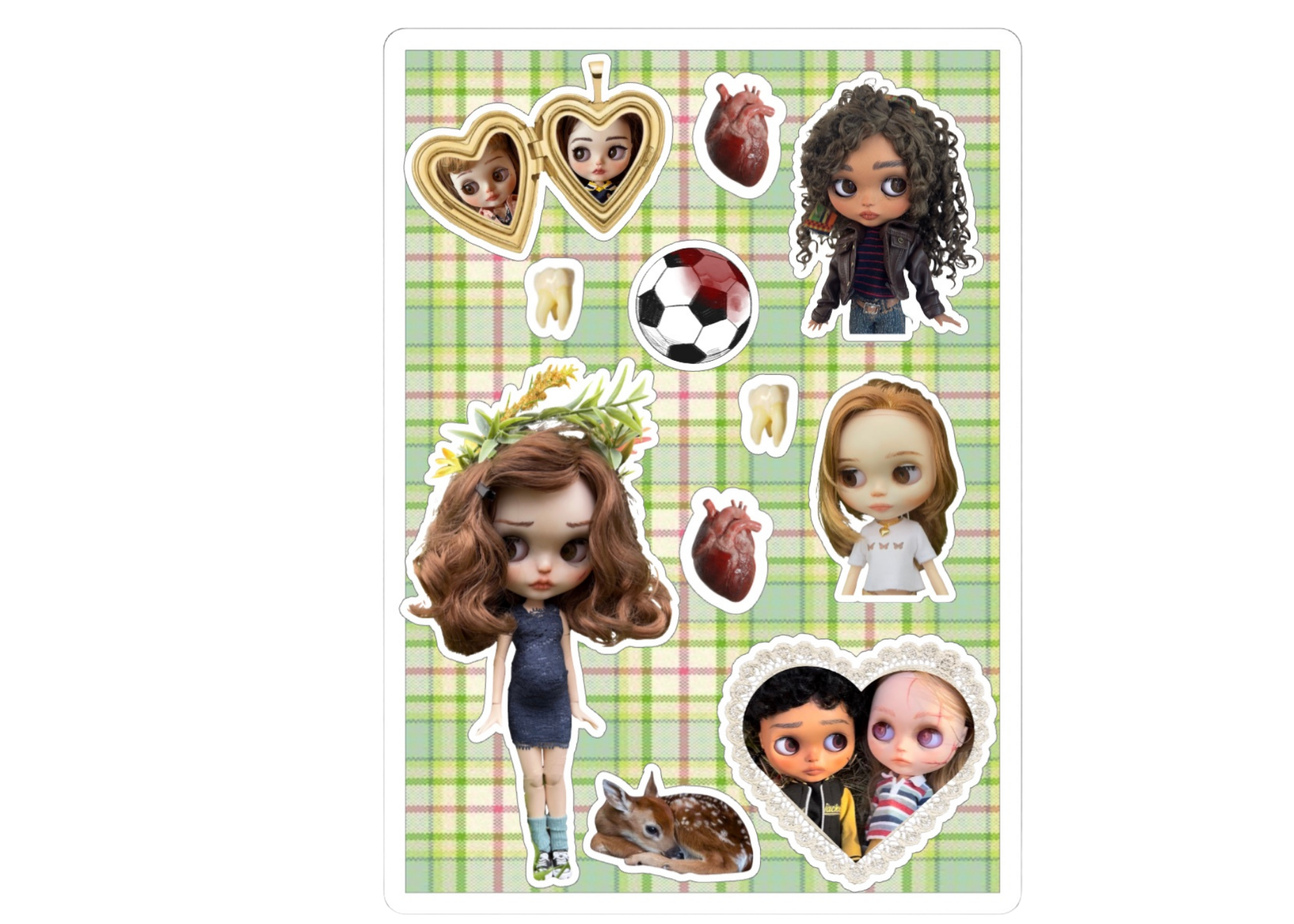 girl kisser sticker sheet