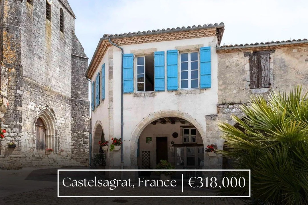 Step into history with this 13th-century stone village house in Castelsagrat, Tarn et Garonne, just an hour from Toulouse Airport. Recently restored with a contemporary twist, it features a spacious, light-filled living area with oak flooring, a fitt