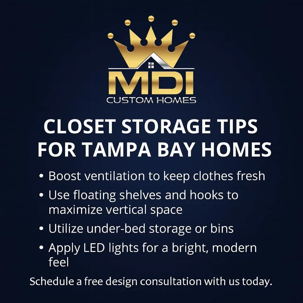 Smart Closet Storage for Tampa Bay Homes | MDI Custom Homes