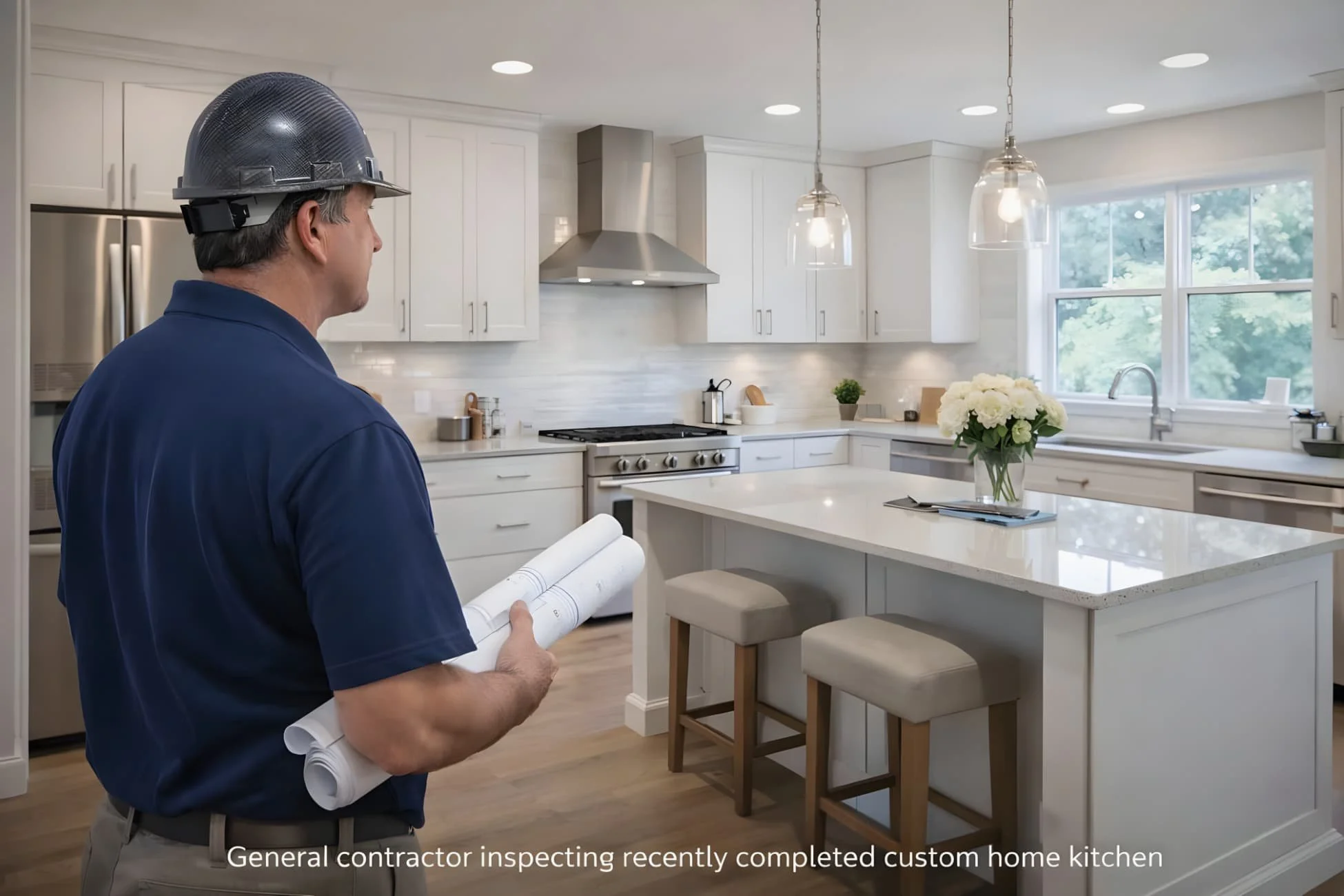 Completed home renovation showcasing finished kitchen inspected by general contractor