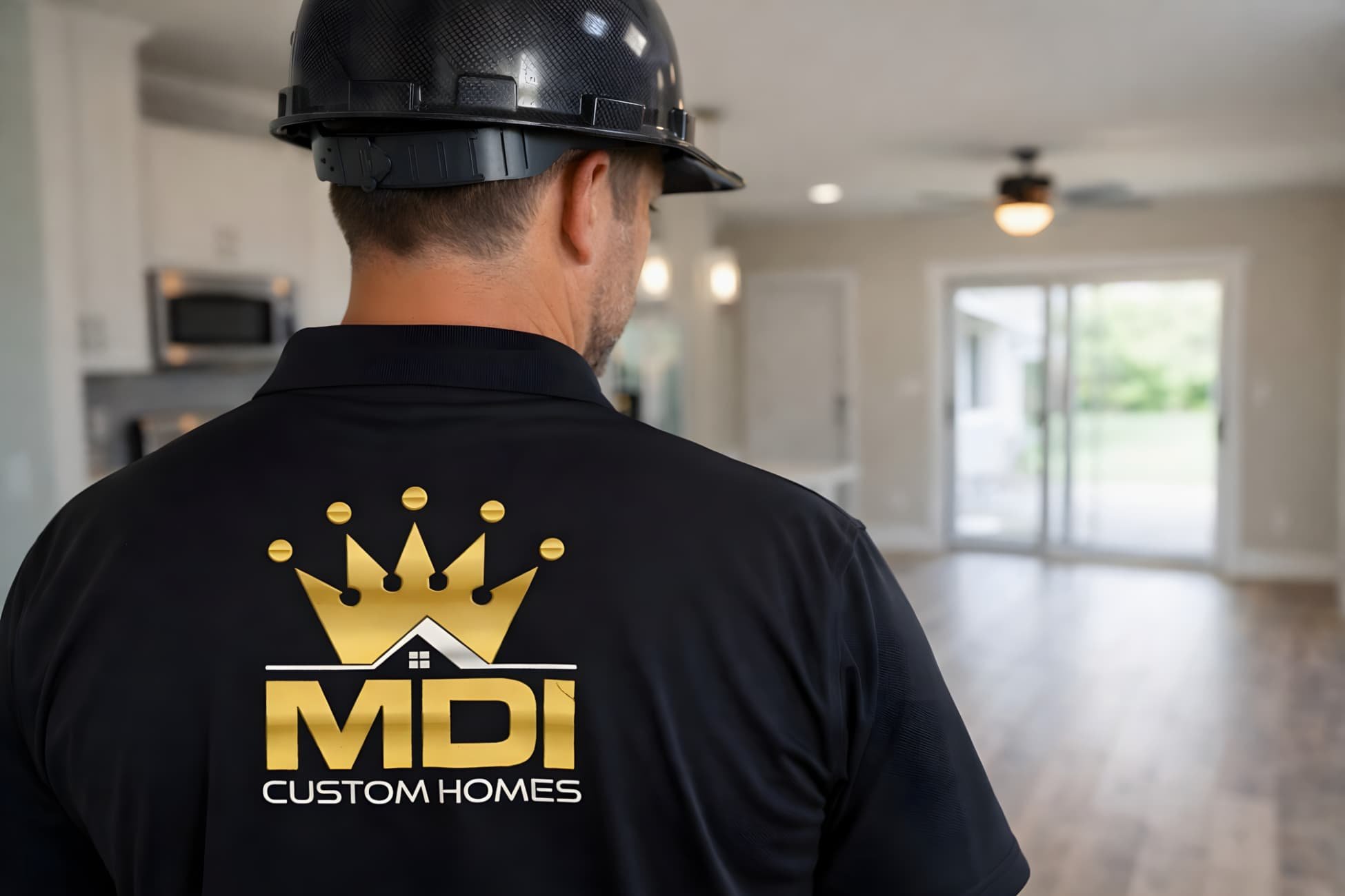 Licensed general contractor conducting a final inspection on a permitted residential renovation