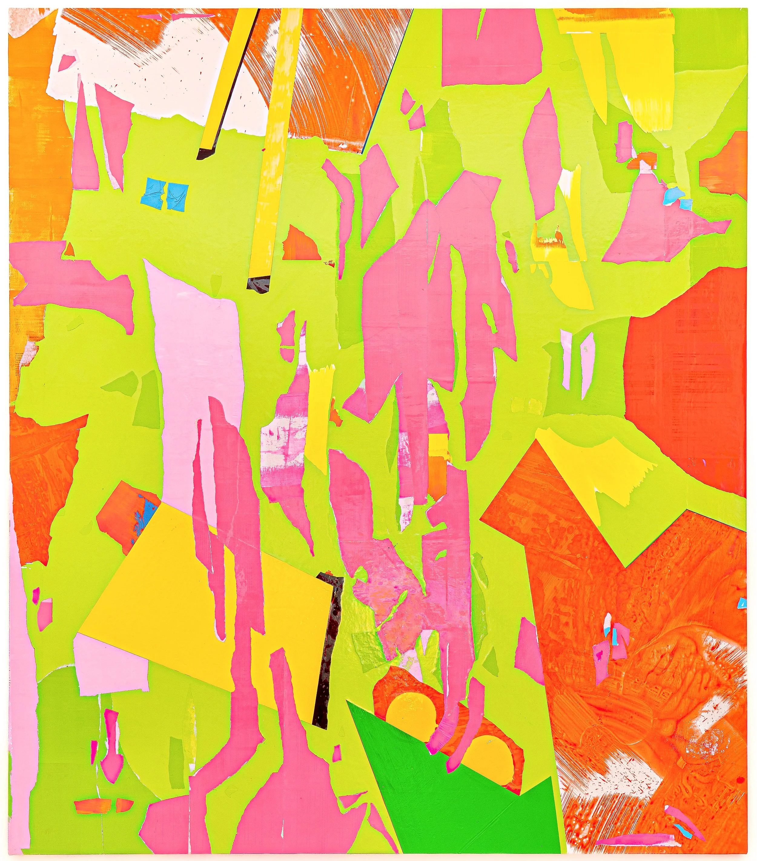 Hongbin Kim, Urban Palimpsest 24-01-40, 2024, Acrylic and paper on canvas, 80 x 70” (203.2 x 177.8 cm)