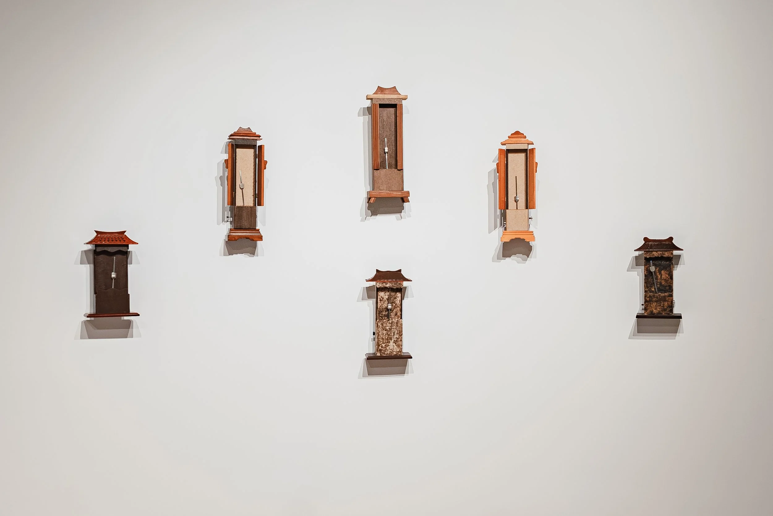 Kay Yoon, House of Tiktok, 2025, Ancestral tablet case, metronome (mixed materials), variable components