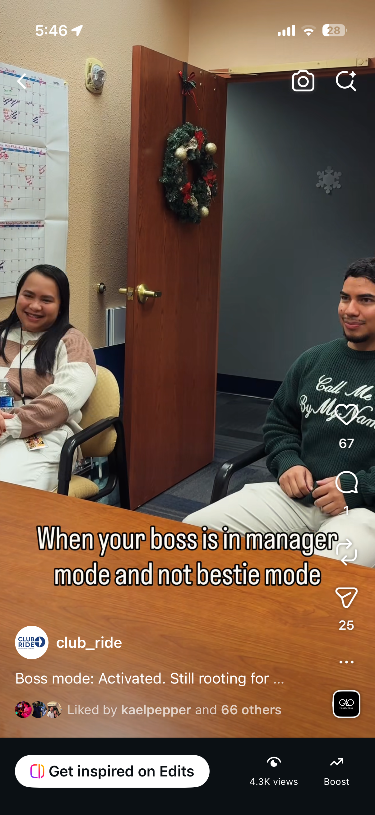 Boss mode: Activated
4,366 views, 3,049 accounts reached, 25 shares, 3 saves